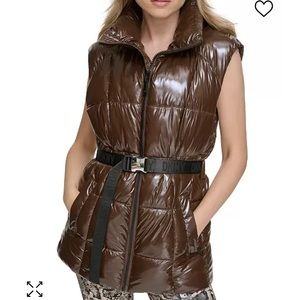 Women’s puffer high gloss vest